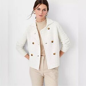Ann Taylor Textured Double Breasted Sweater Jacket Size Woman’s XXL